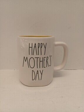 Rae Dunn Happy Mother’s Day Yellow Inside Mug Cup Coffee Tea Gift Mom